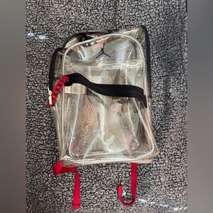 JORDAN Clear Backpack with Red Accents